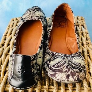 Lucky Brand green and brown Flats